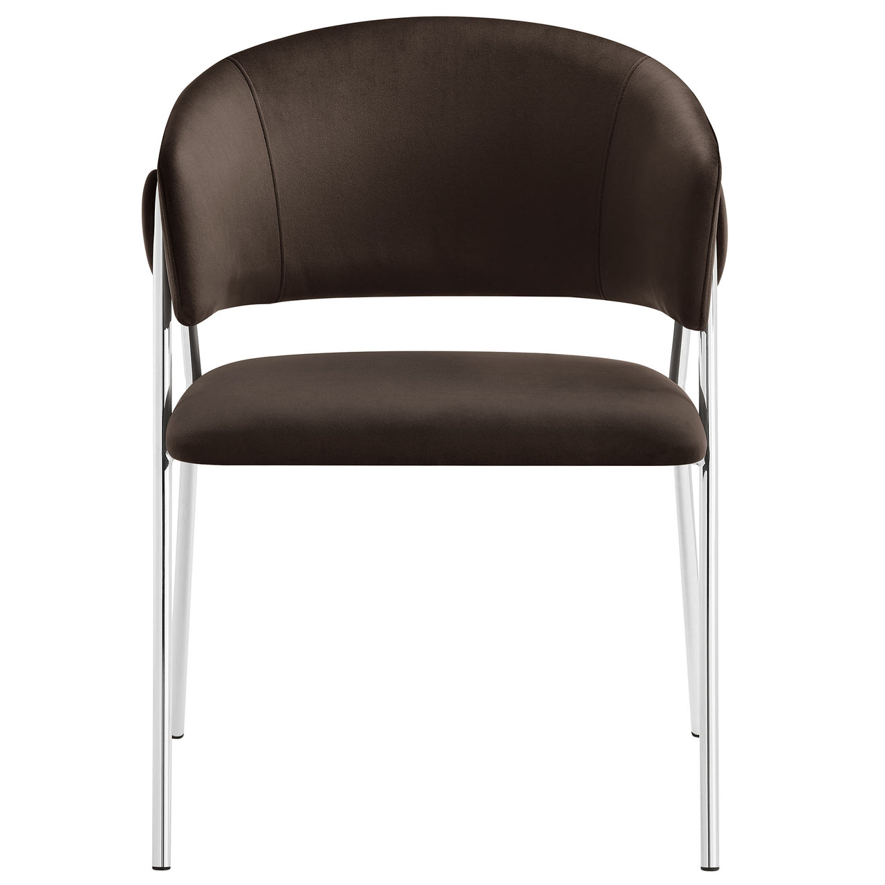 Alexis Velvet Dining Chair Set of 2, Chocolate Brown