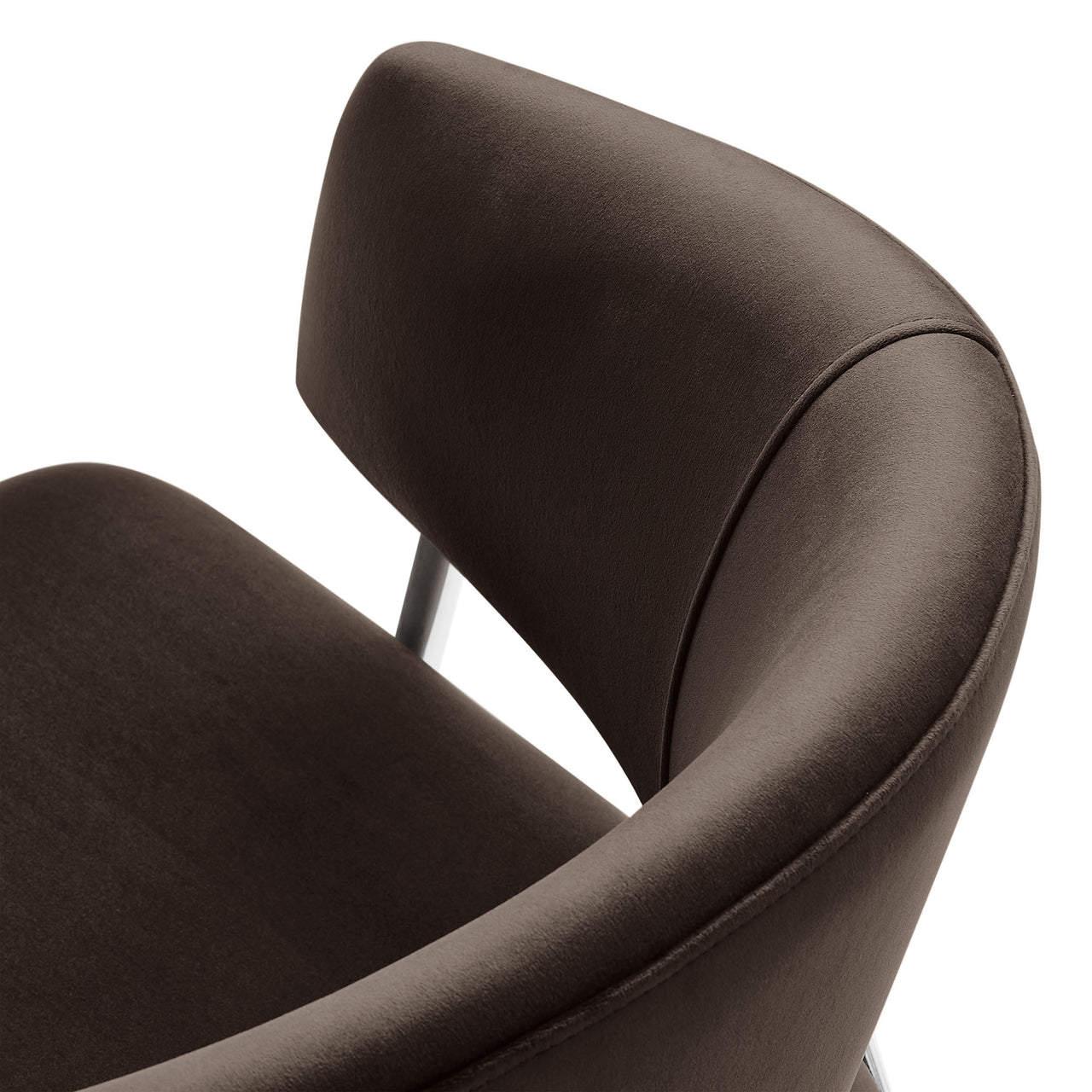 Alexis Velvet Dining Chair Set of 2, Chocolate Brown