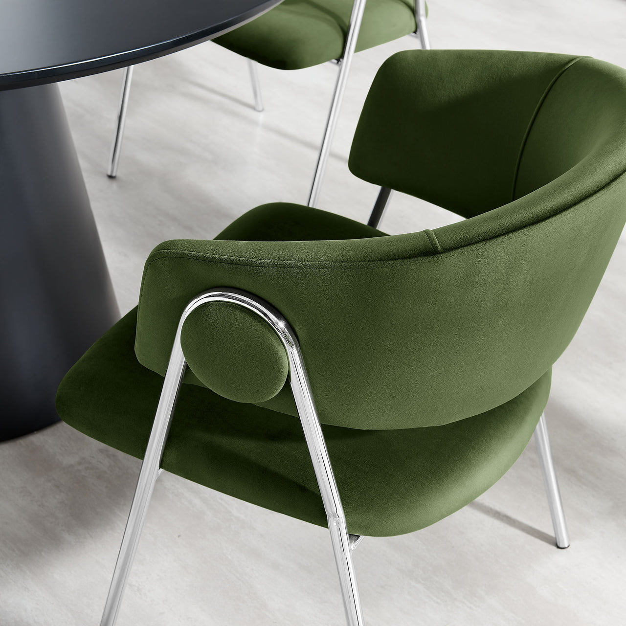 Alexis Velvet Dining Chair Set of 2, Basil