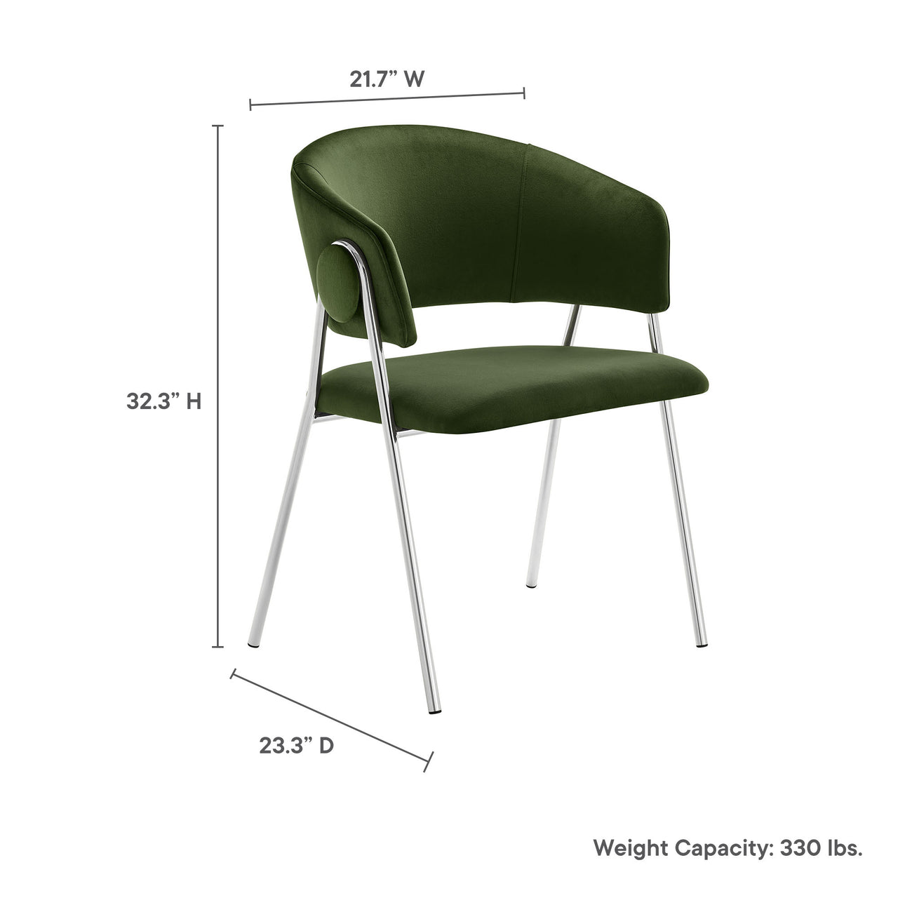Alexis Velvet Dining Chair Set of 2, Basil
