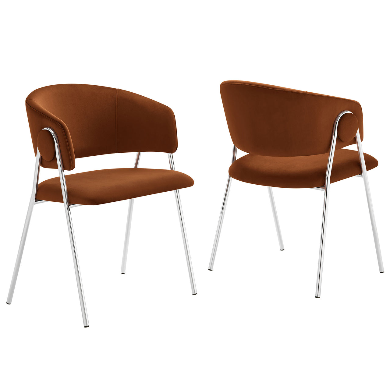Alexis Velvet Dining Chair Set of 2, Terracotta