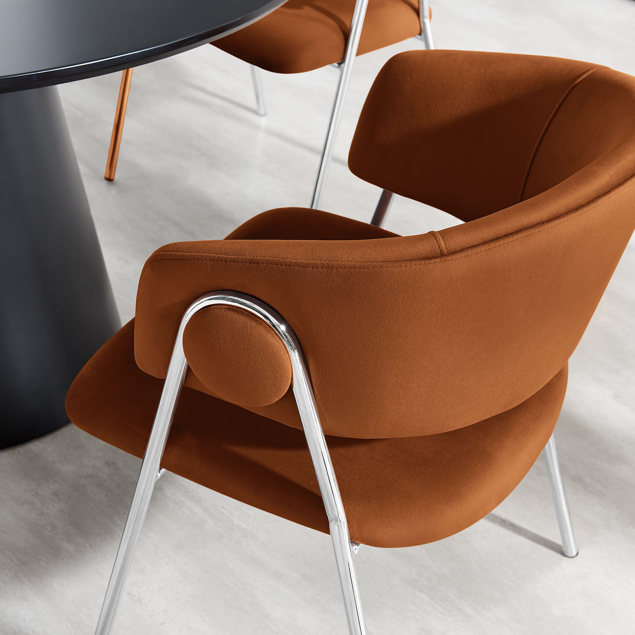 Alexis Velvet Dining Chair Set of 2, Terracotta