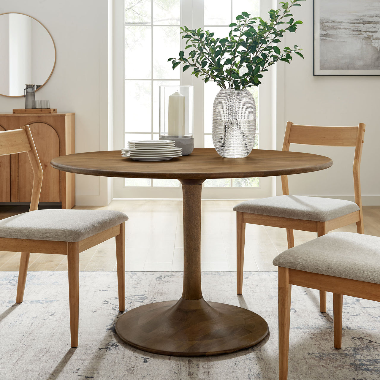 Ensemble Round Dining Table, Large, Natural Wood