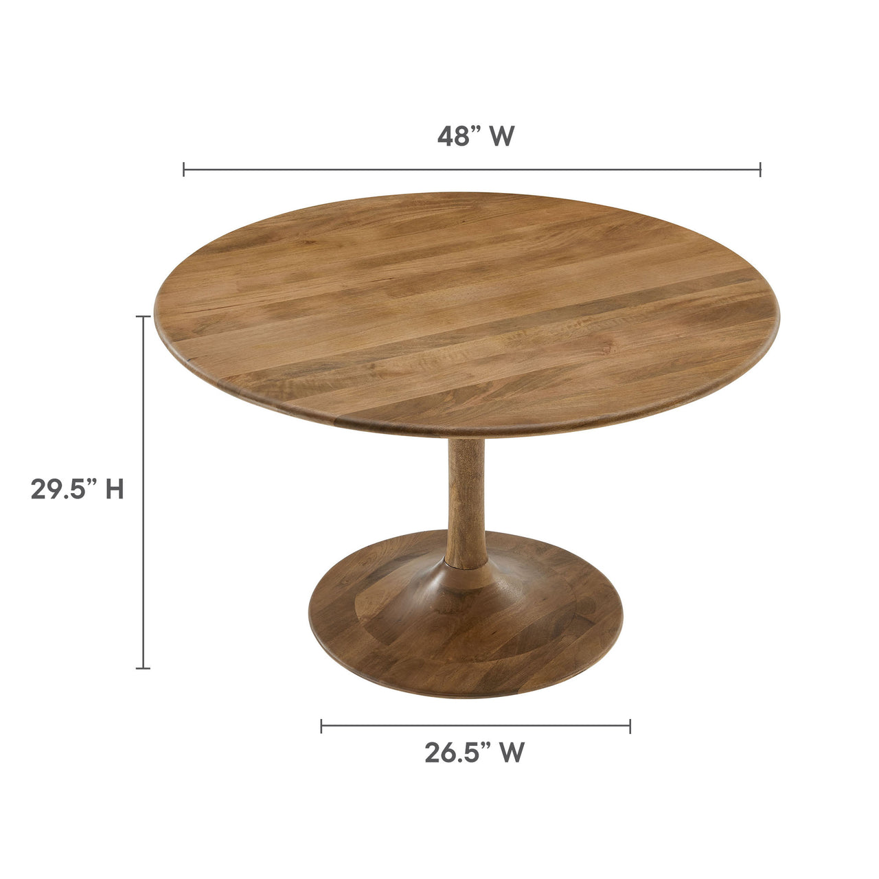 Ensemble Round Dining Table, Large, Natural Wood