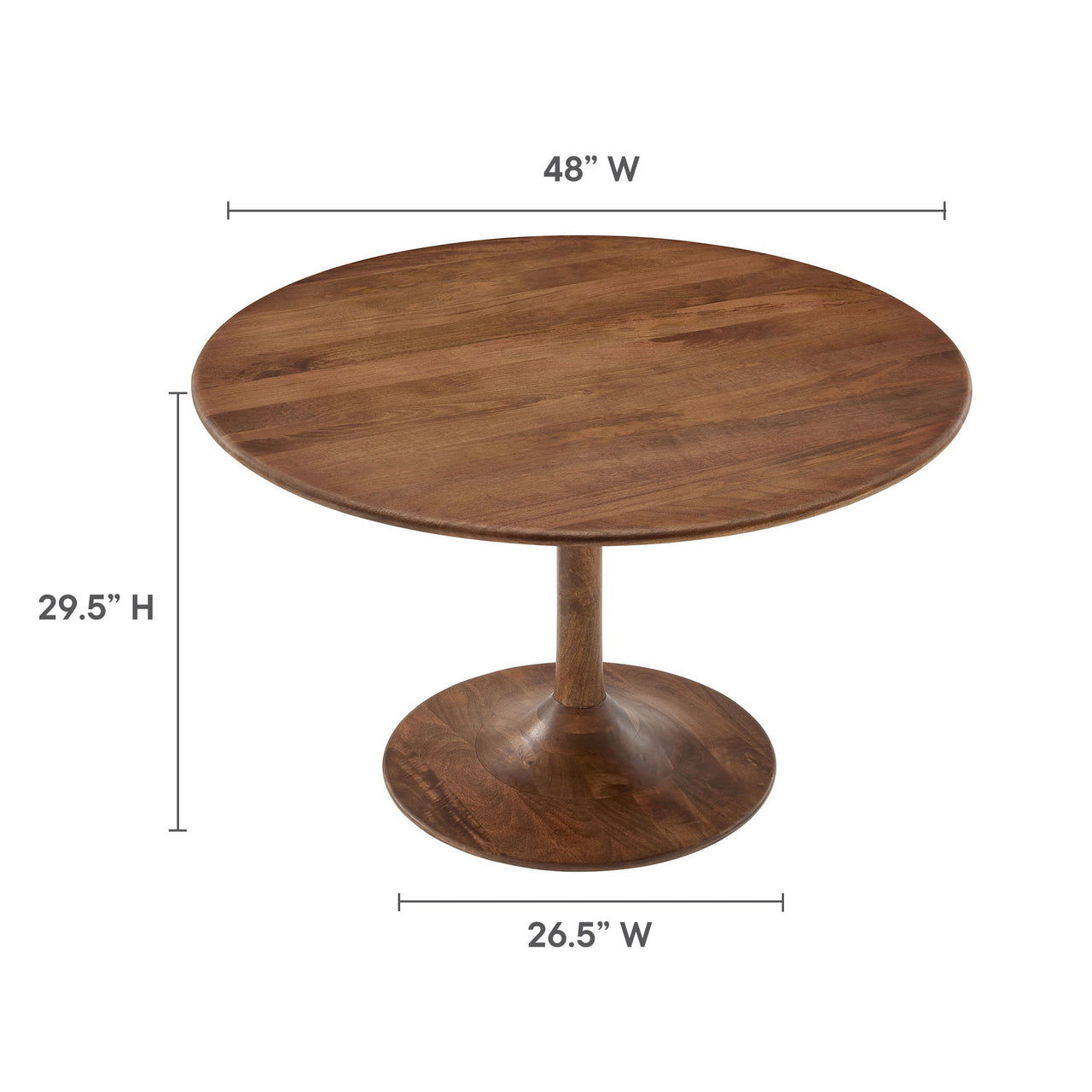 Ensemble Round Dining Table, Large, Walnut