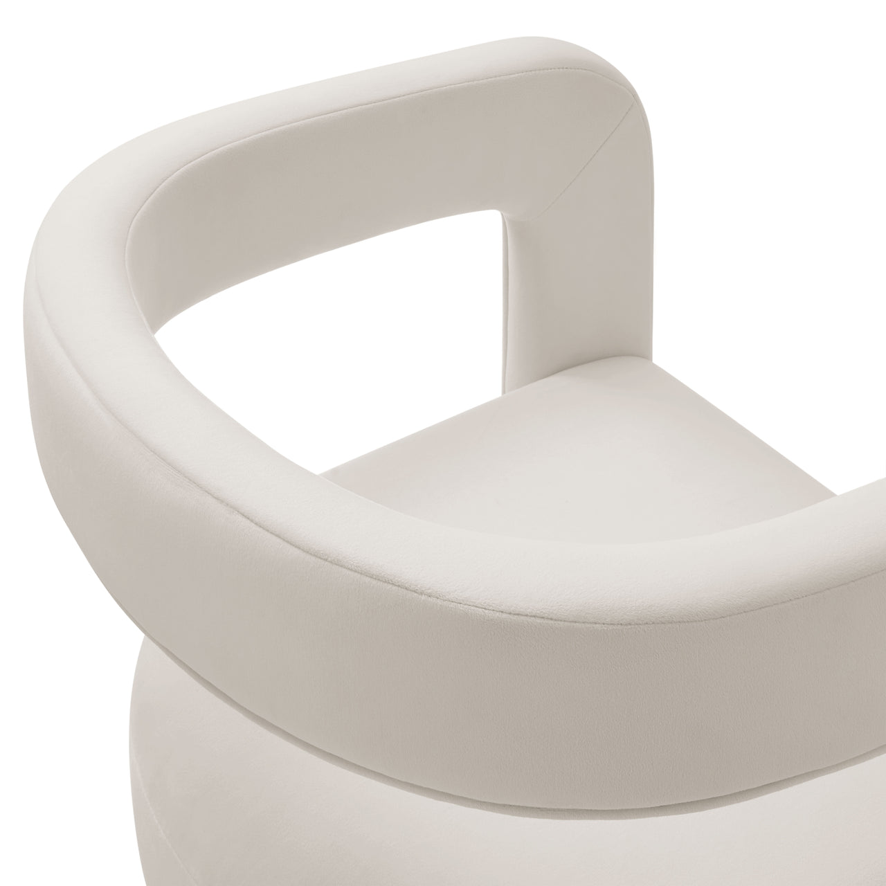 Aeria Upholstered Velvet Dining Chair, Chalk
