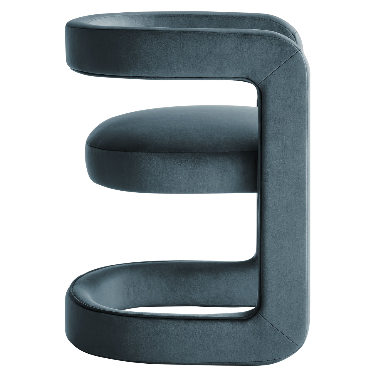 Aeria Upholstered Velvet Dining Chair, Slate