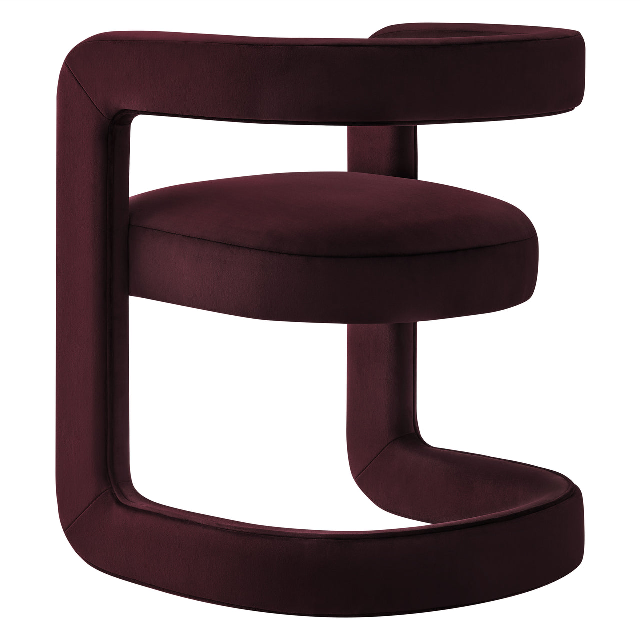 Aeria Upholstered Velvet Dining Chair, Wine