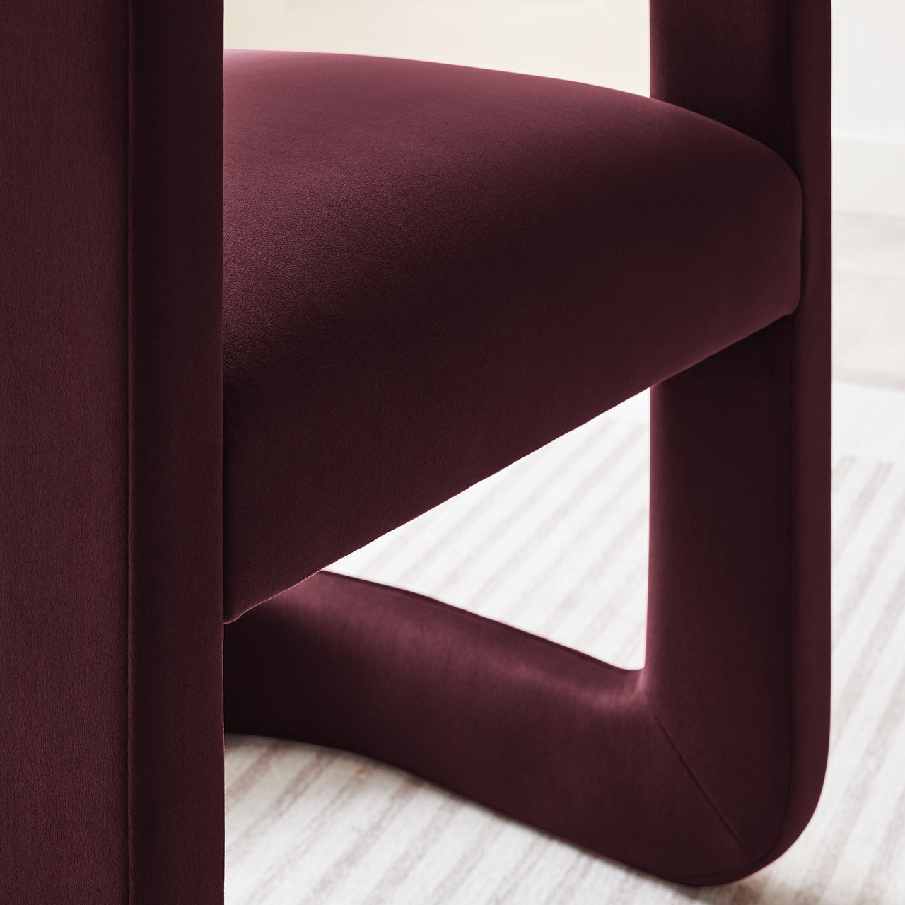 Aeria Upholstered Velvet Dining Chair, Wine