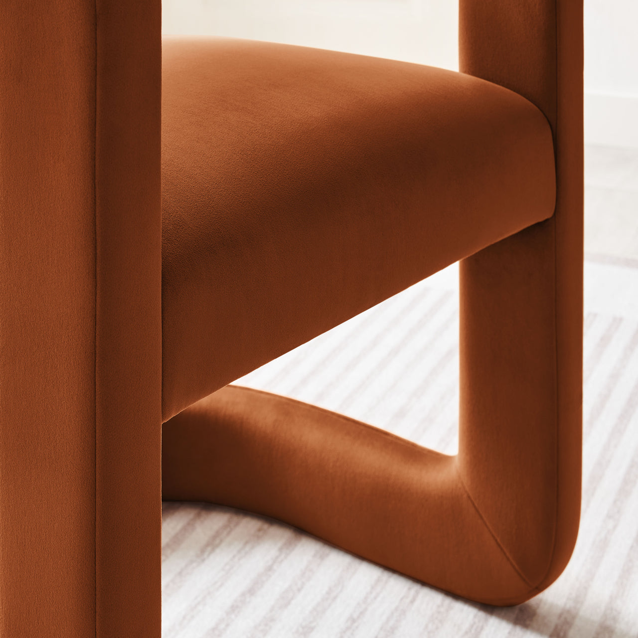 Aeria Upholstered Velvet Dining Chair, Terracotta