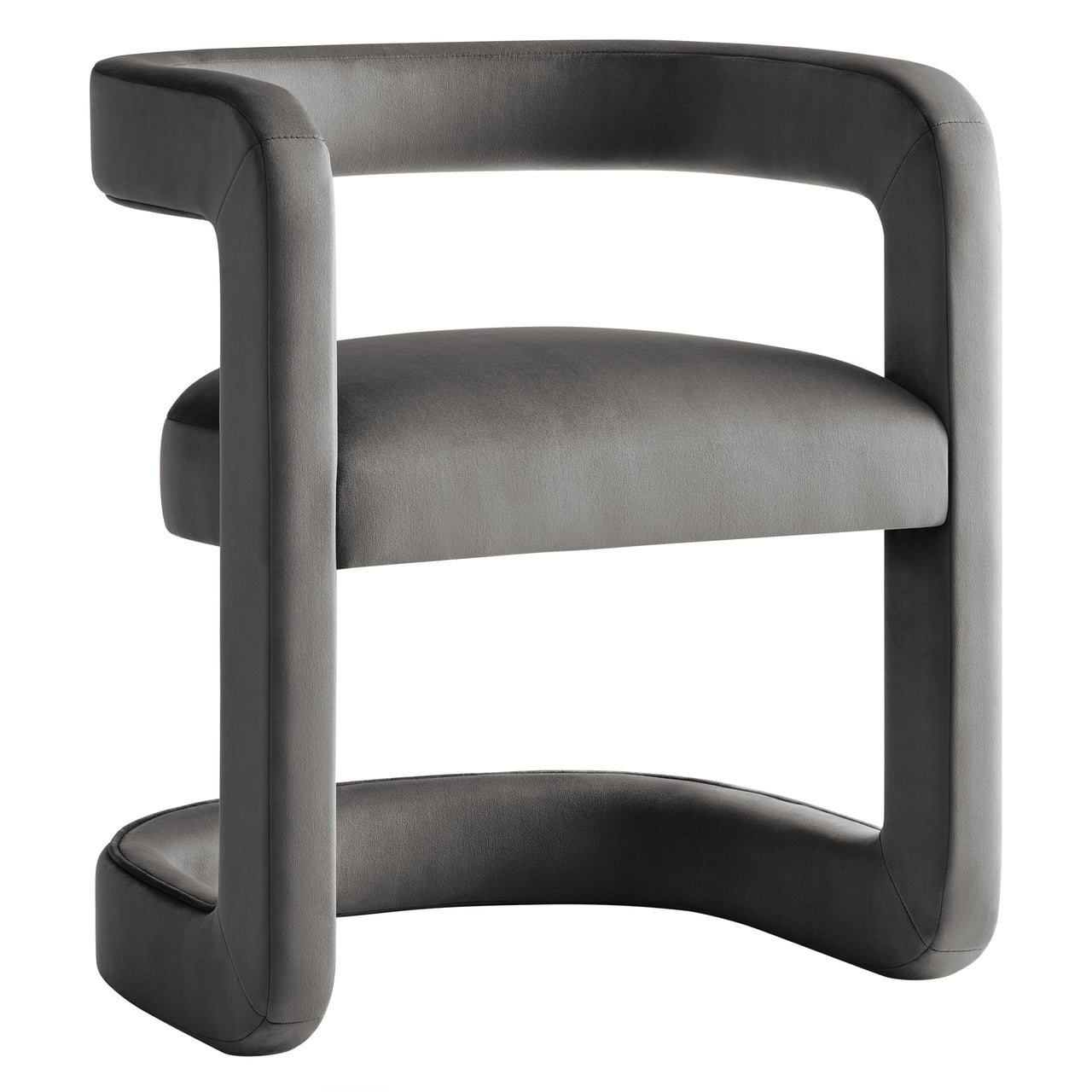 Aeria Upholstered Velvet Dining Chair, Charcoal