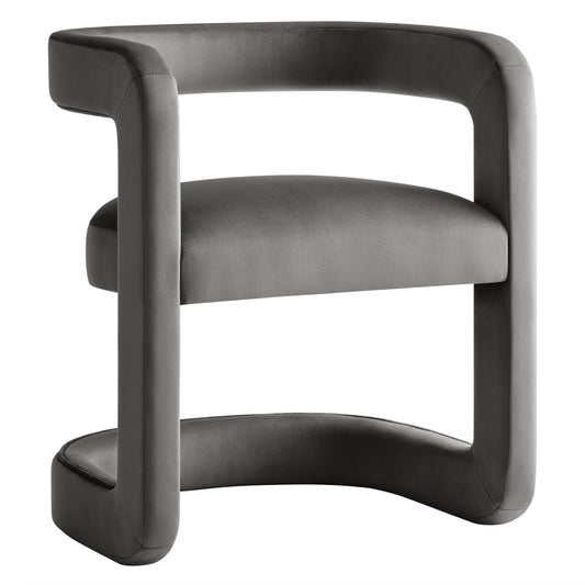 Aeria Upholstered Velvet Dining Chair, Charcoal