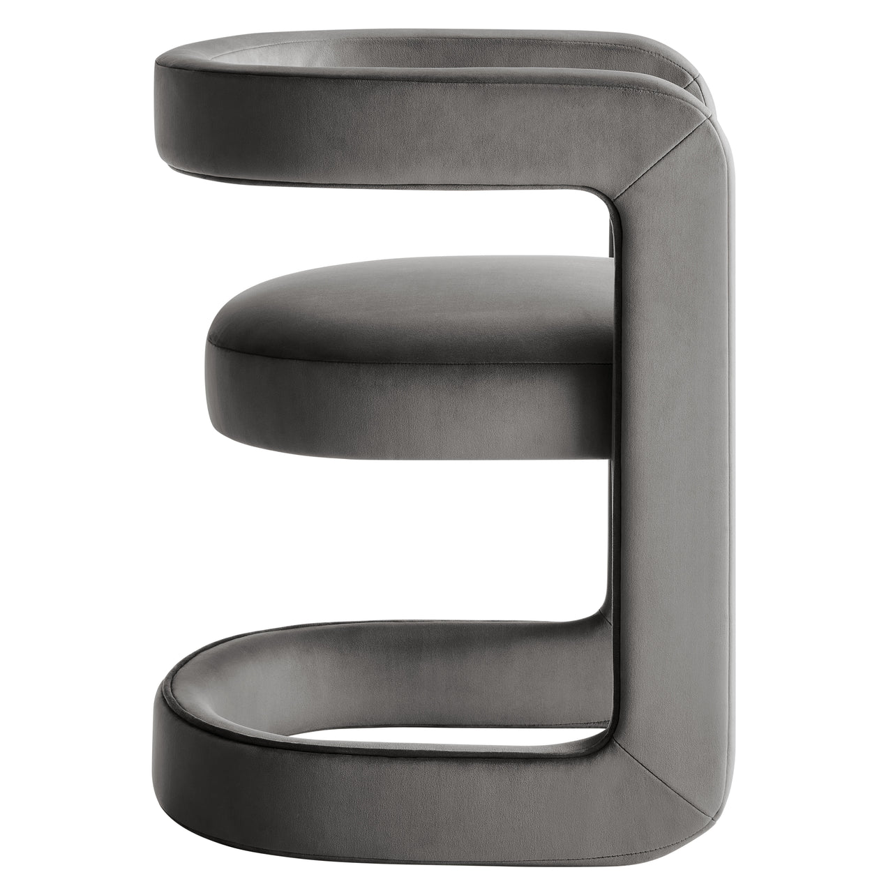 Aeria Upholstered Velvet Dining Chair, Charcoal