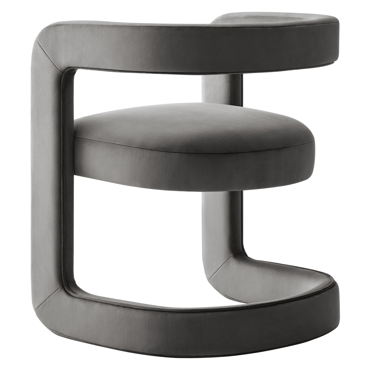 Aeria Upholstered Velvet Dining Chair, Charcoal