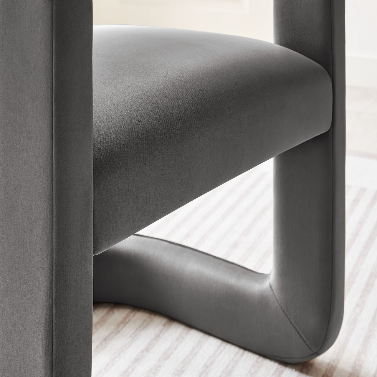 Aeria Upholstered Velvet Dining Chair, Charcoal