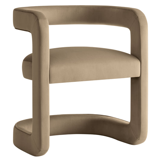 Aeria Upholstered Velvet Dining Chair, Taupe