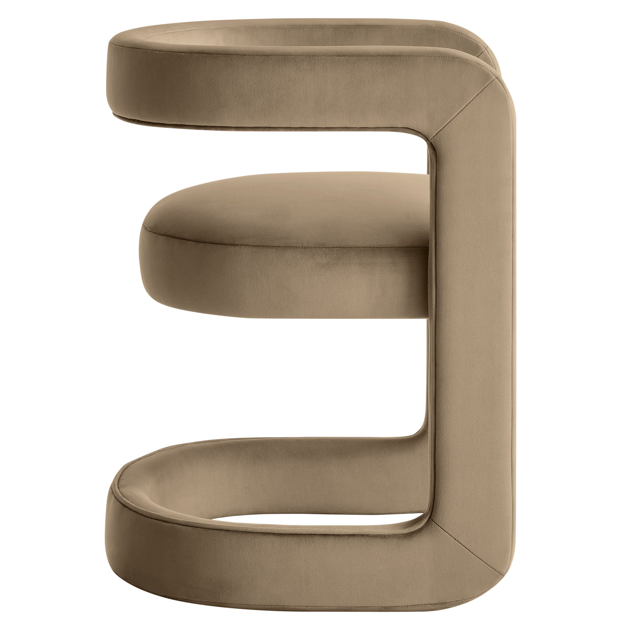 Aeria Upholstered Velvet Dining Chair, Taupe