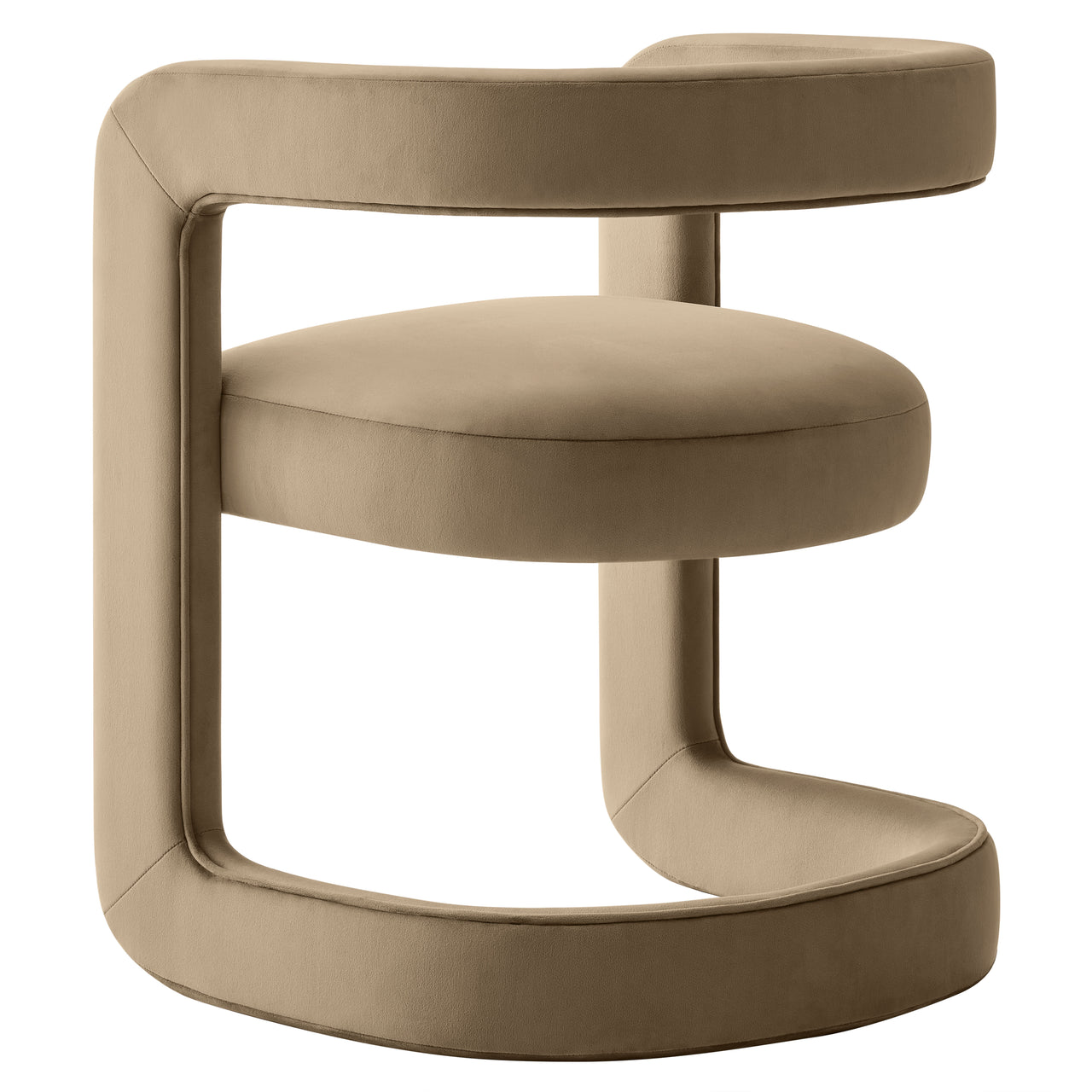 Aeria Upholstered Velvet Dining Chair, Taupe