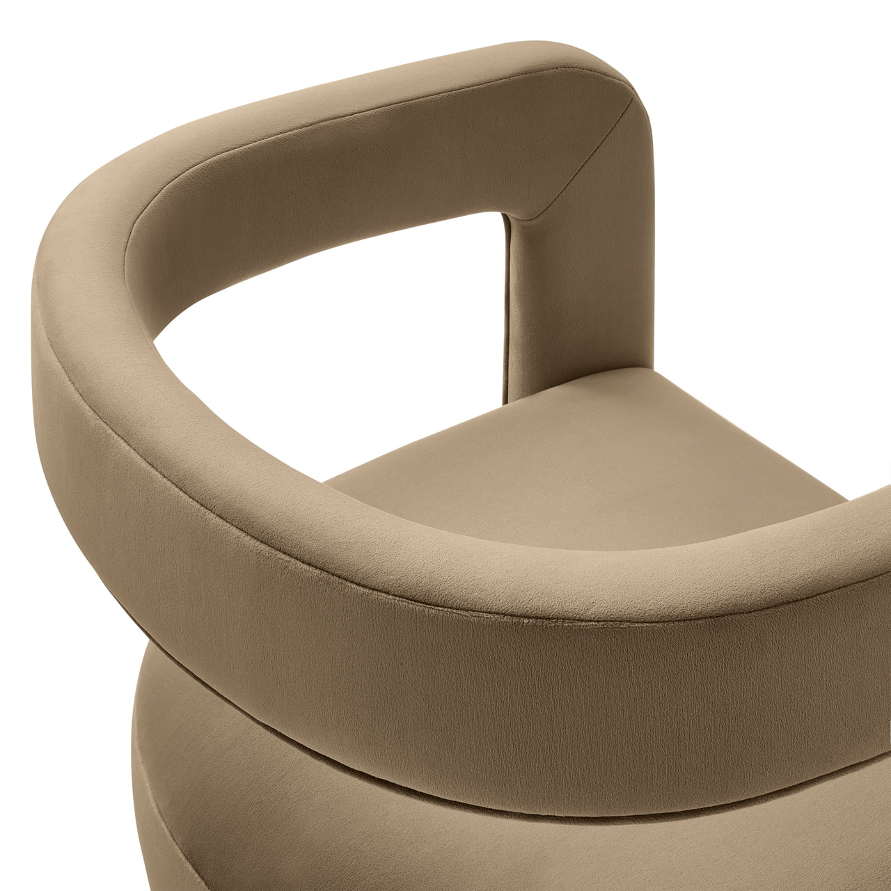 Aeria Upholstered Velvet Dining Chair, Taupe