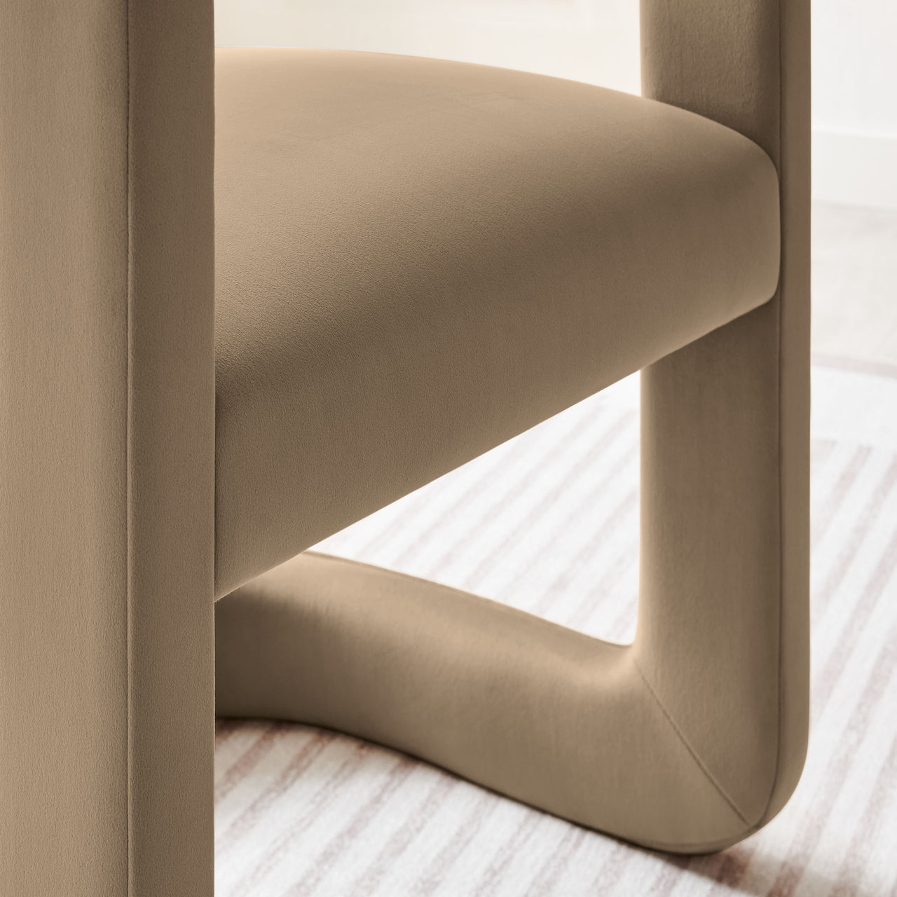 Aeria Upholstered Velvet Dining Chair, Taupe