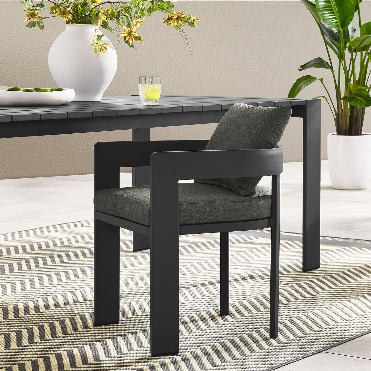 Tahlor Alfresco Dining Chair, Gray & Charcoal