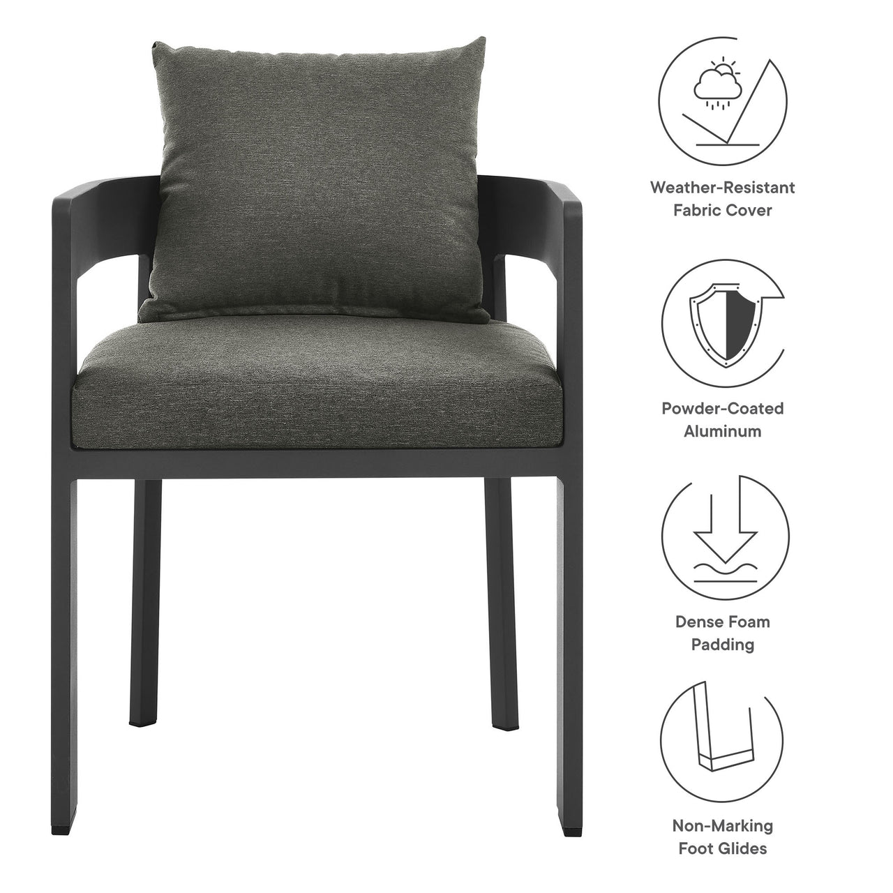 Tahlor Alfresco Dining Chair, Gray & Charcoal