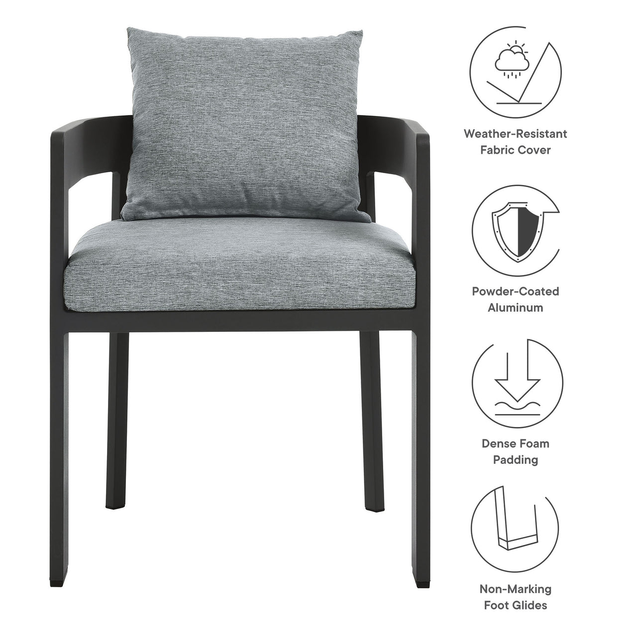 Tahlor Alfresco Dining Chair, Gray