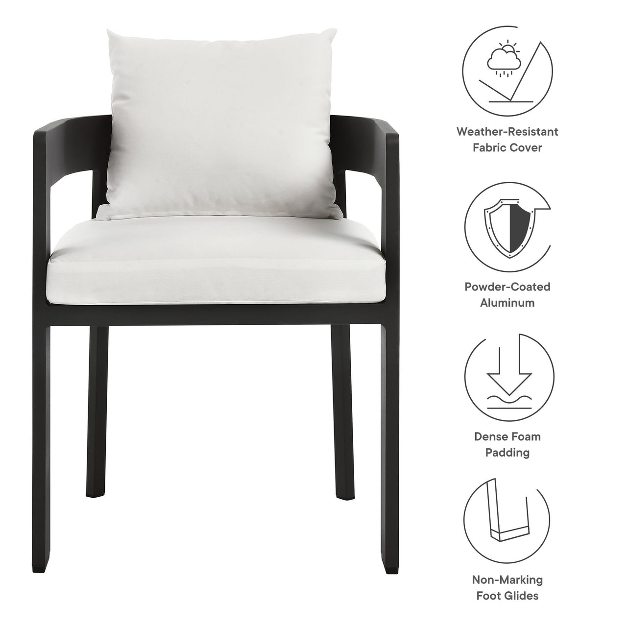 Tahlor Alfresco Dining Chair, Gray & White