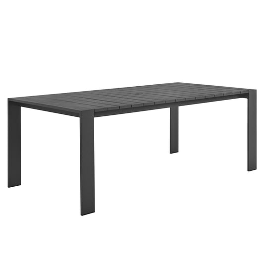 Tahoe Rectangular Outdoor Patio Aluminum Dining Table, Gray
