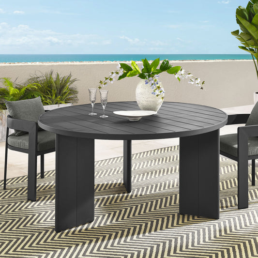 Tahlor Round Alfresco Dining Table, Gray