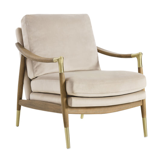Alcrest Upholstered Velvet Accent Chair, Almond & Walnut
