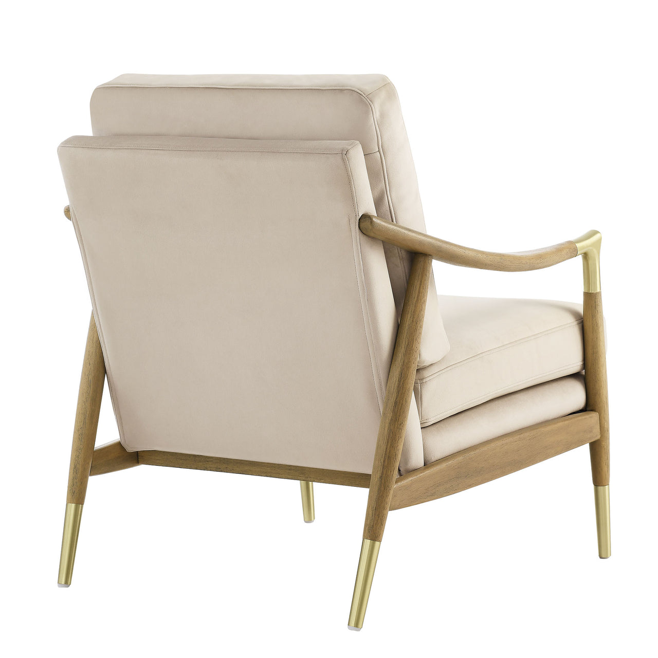 Alcrest Upholstered Velvet Accent Chair, Almond & Walnut