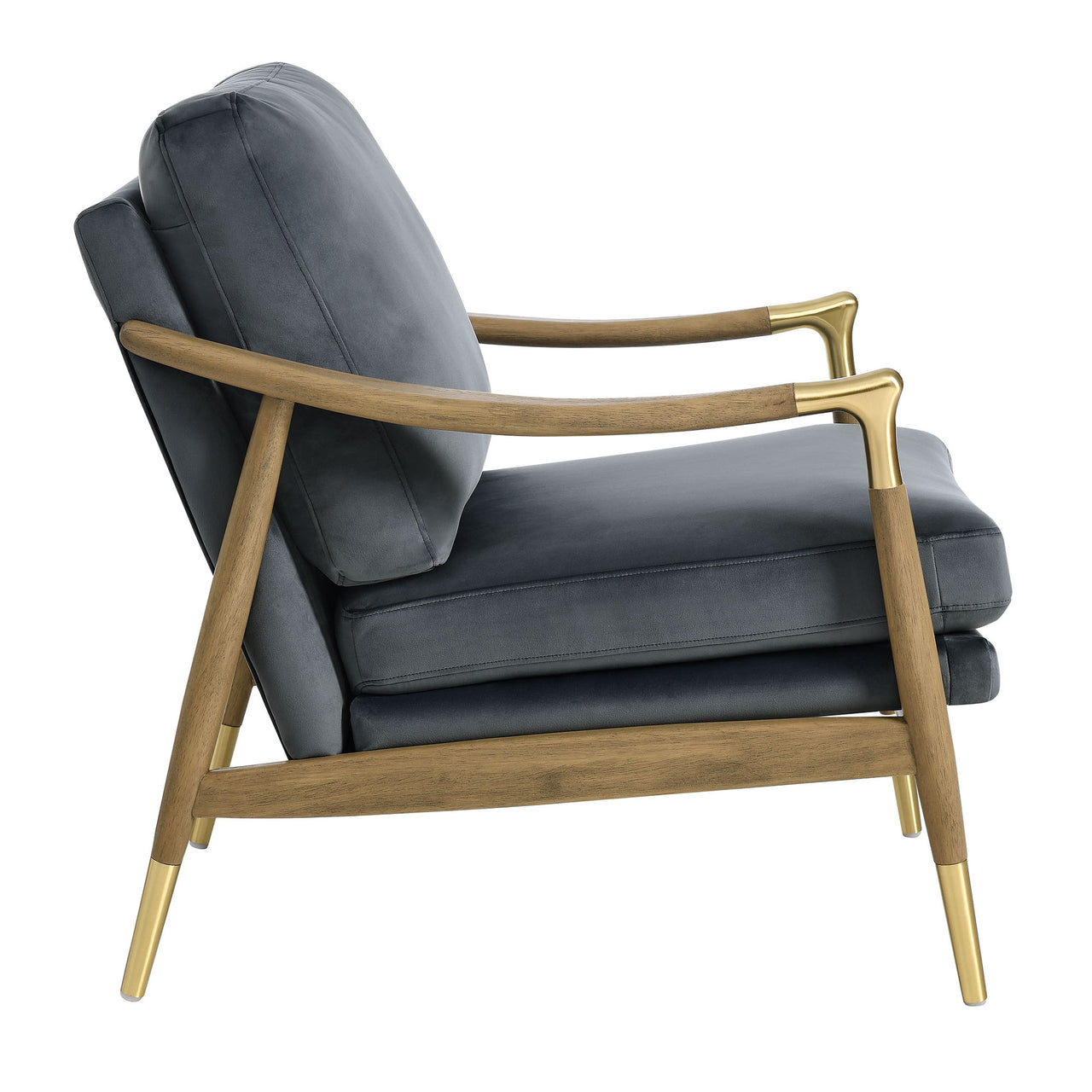 Alcrest Upholstered Velvet Accent Chair, Slate & Walnut