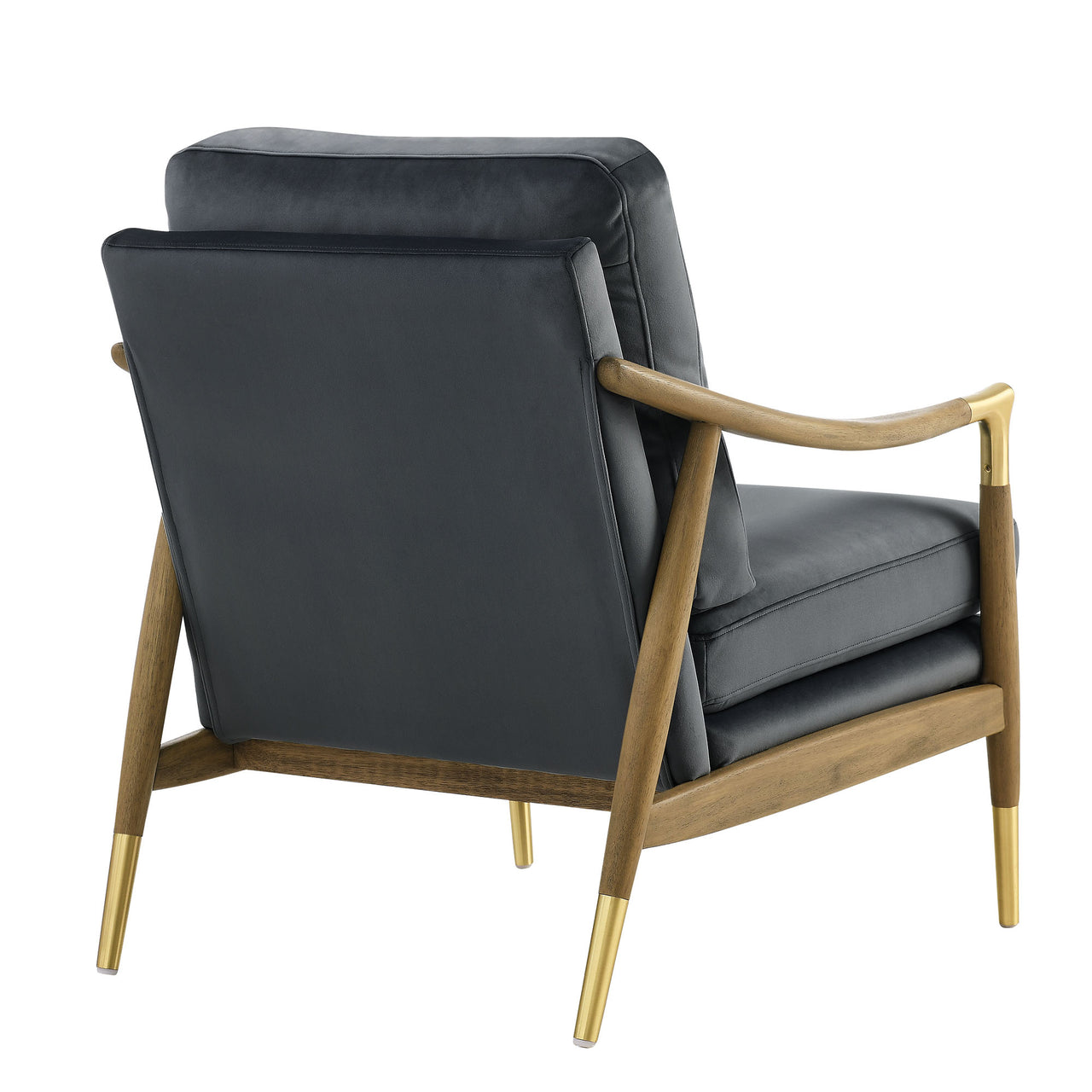 Alcrest Upholstered Velvet Accent Chair, Slate & Walnut