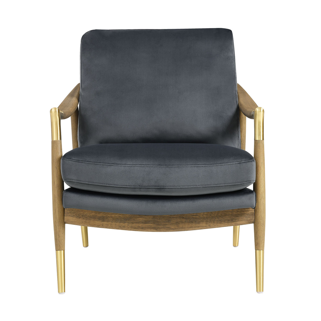 Alcrest Upholstered Velvet Accent Chair, Slate & Walnut