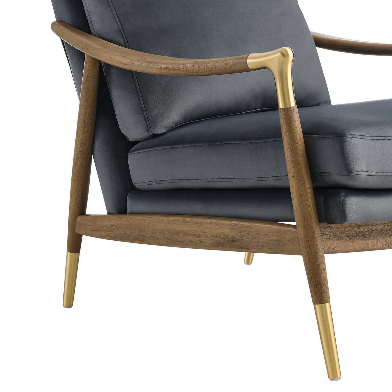Alcrest Upholstered Velvet Accent Chair, Slate & Walnut