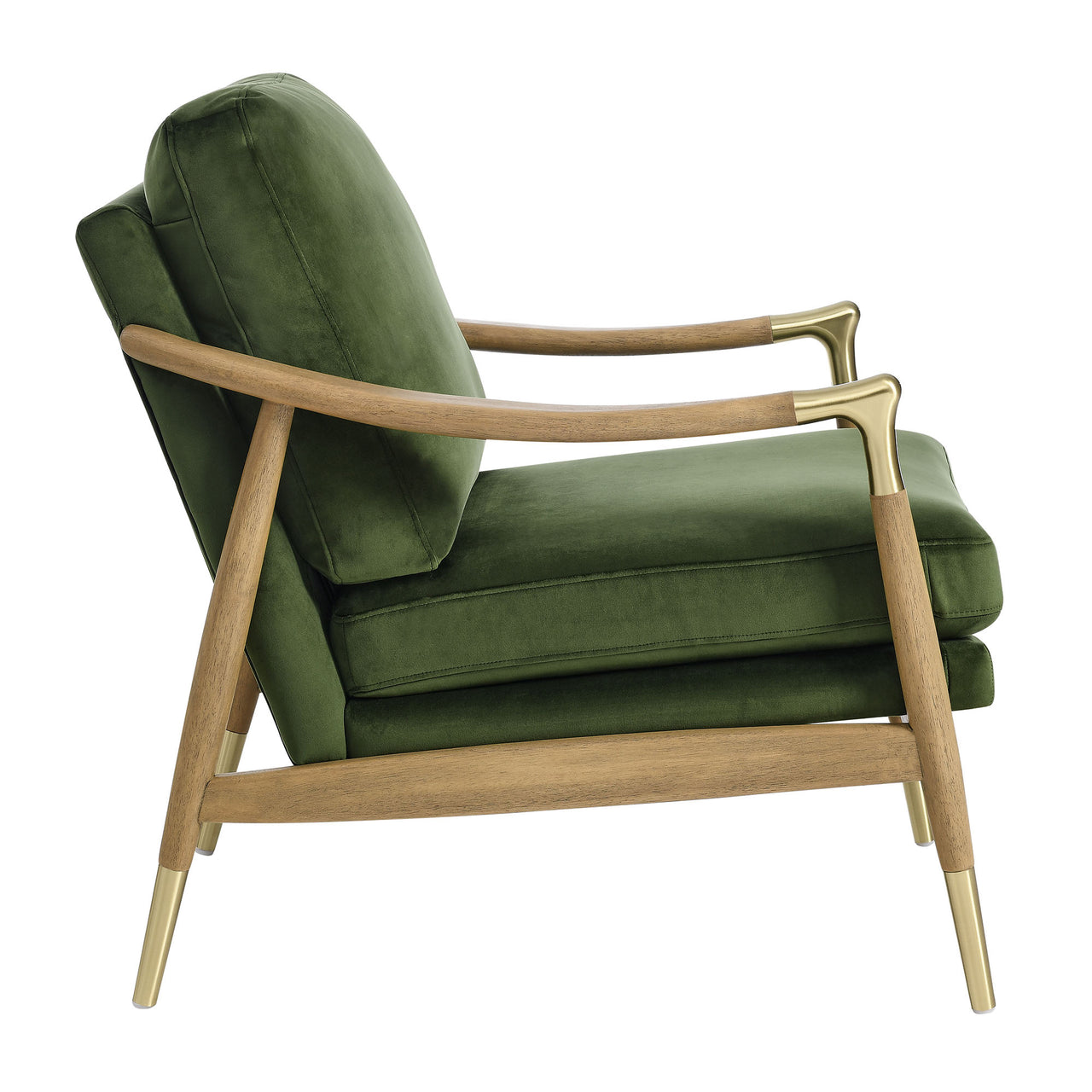 Alcrest Upholstered Velvet Accent Chair, Basil & Walnut