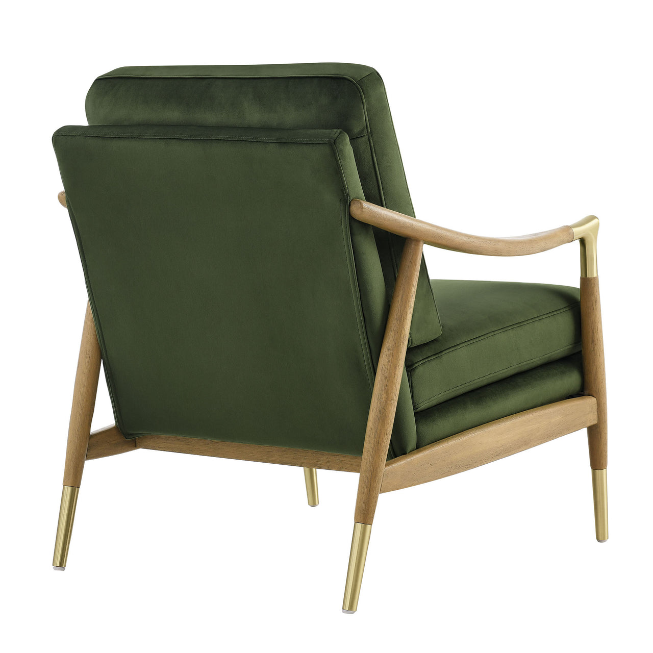 Alcrest Upholstered Velvet Accent Chair, Basil & Walnut