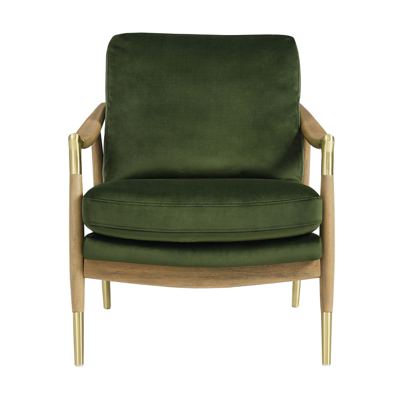 Alcrest Upholstered Velvet Accent Chair, Basil & Walnut