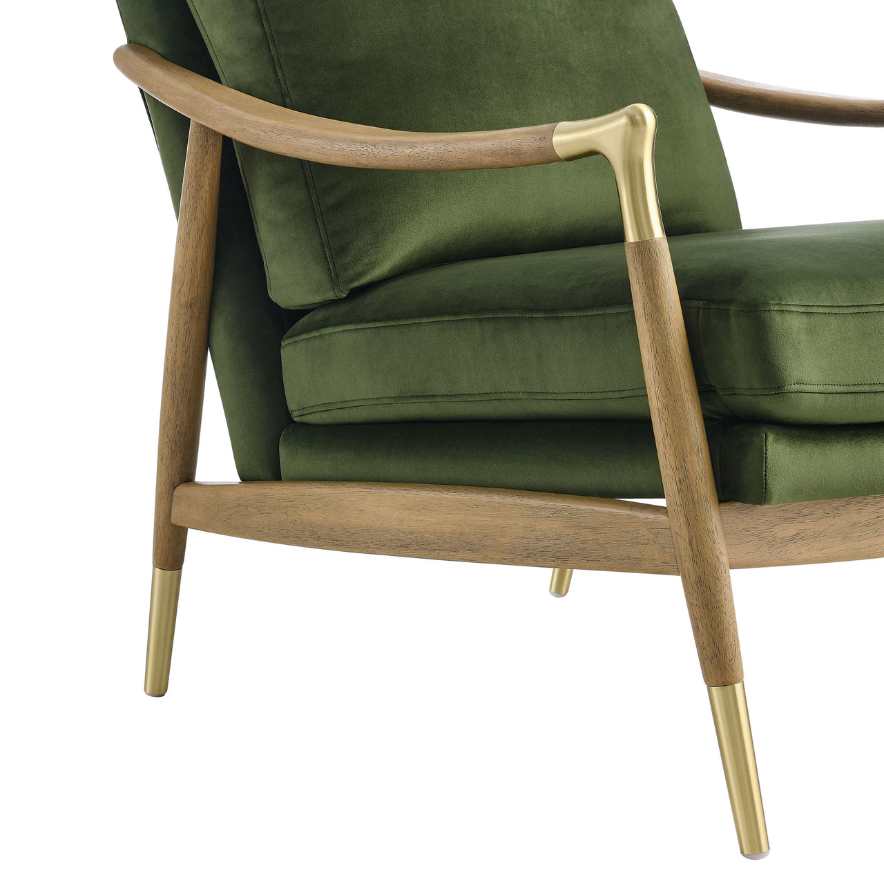 Alcrest Upholstered Velvet Accent Chair, Basil & Walnut