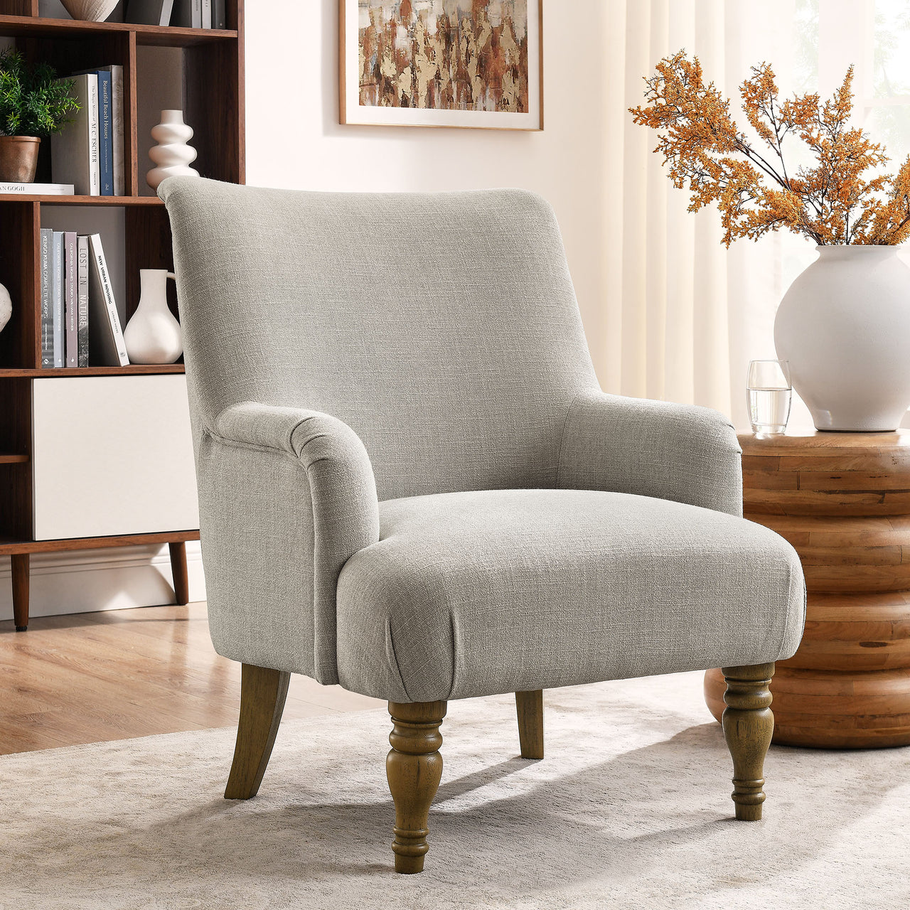 Regalia Fabric Accent Chair, Linen