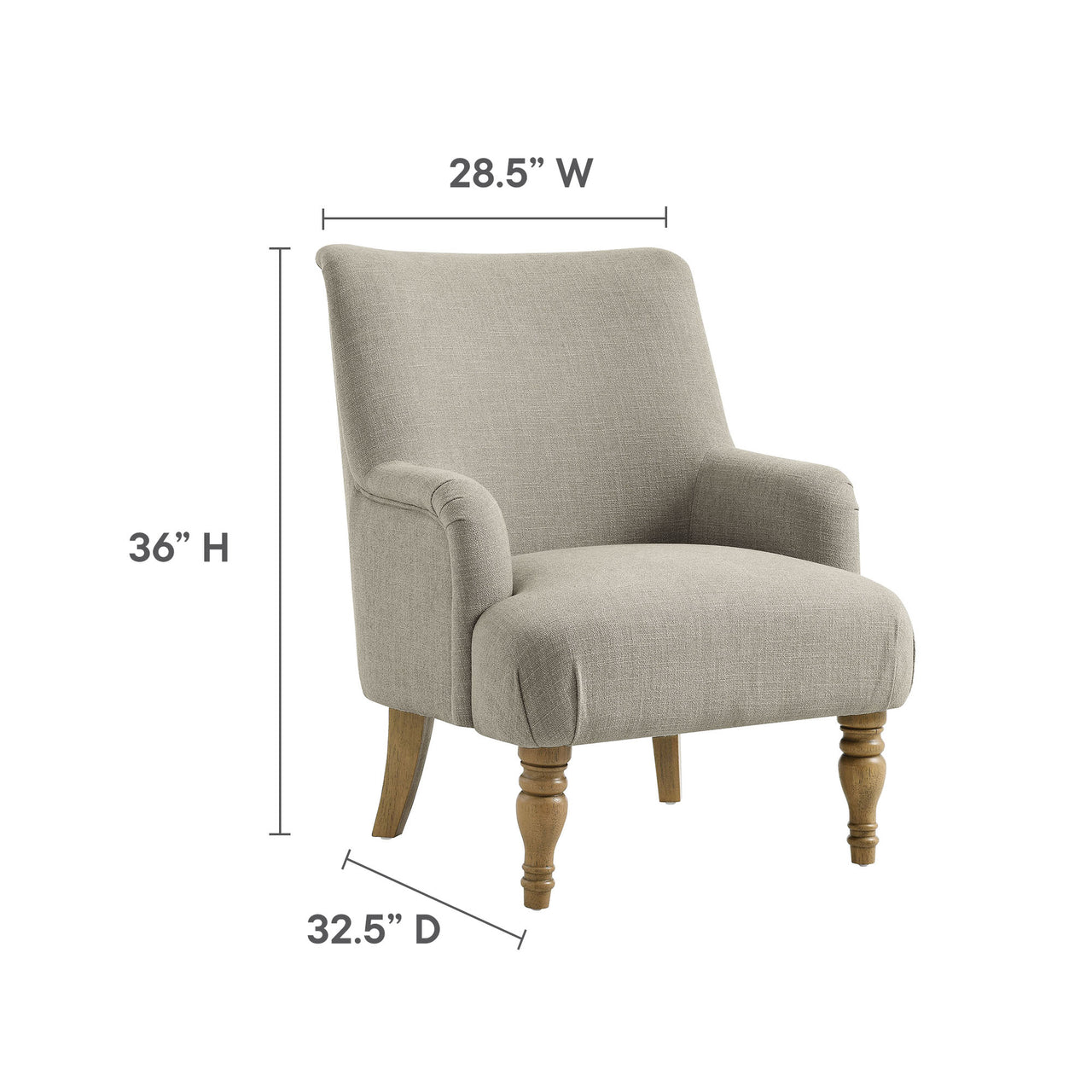Regalia Fabric Accent Chair, Linen