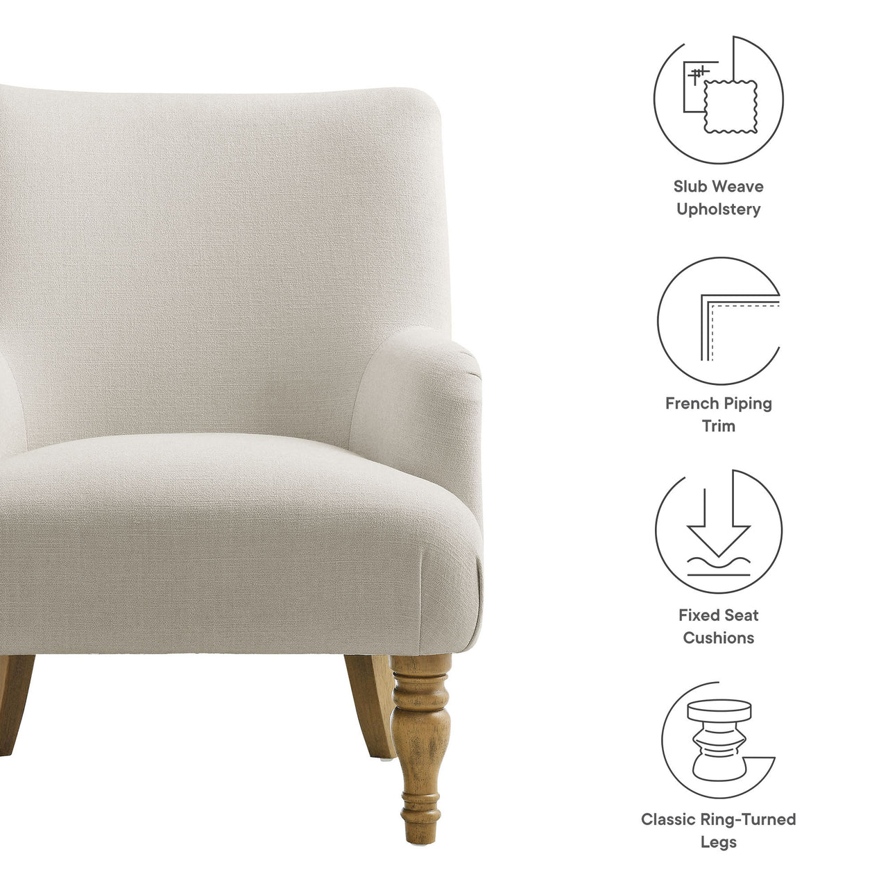 Regalia Fabric Accent Chair, Sand