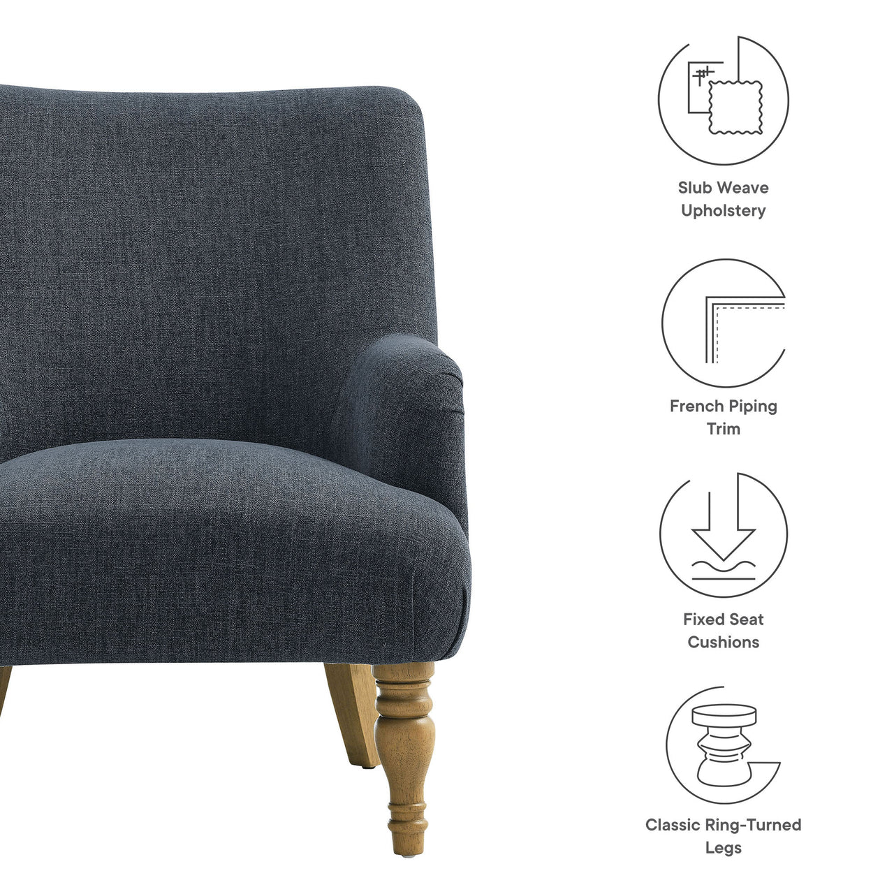 Regalia Fabric Accent Chair, Slate