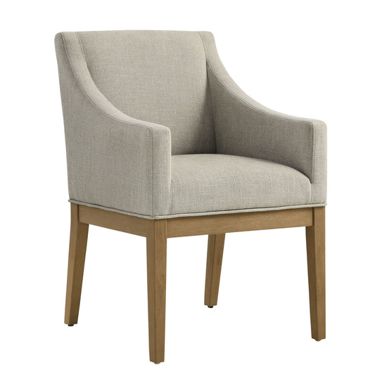 Alessandro Fabric Dining Chair, Linen & Natural Wood