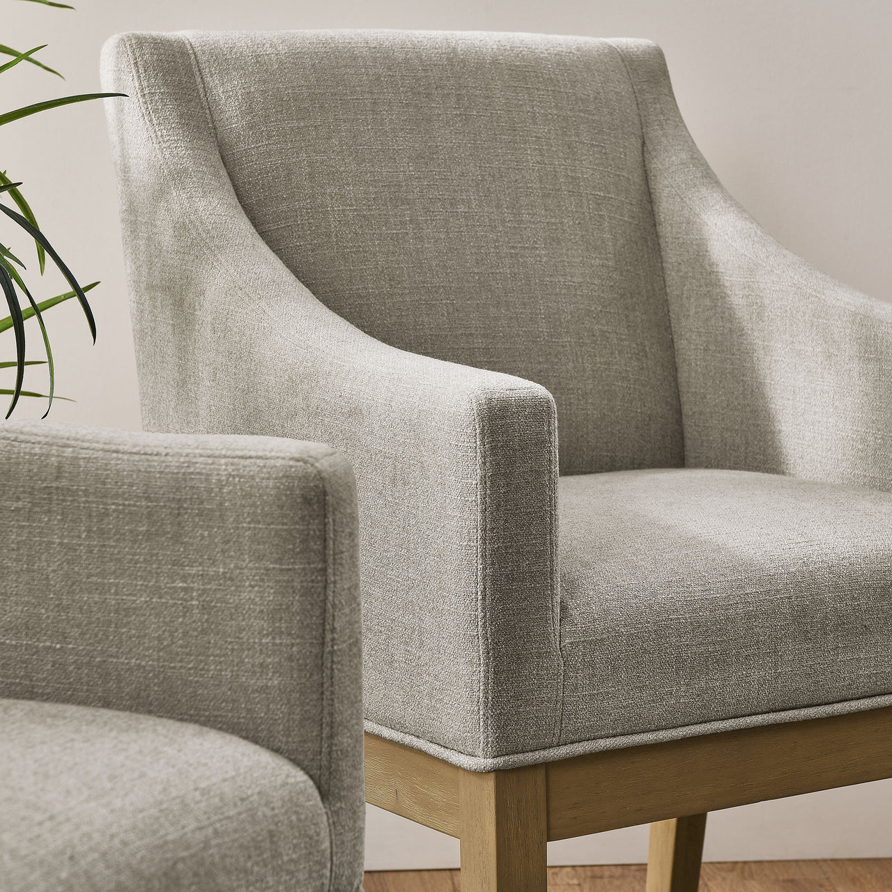 Alessandro Fabric Dining Chair, Linen & Natural Wood