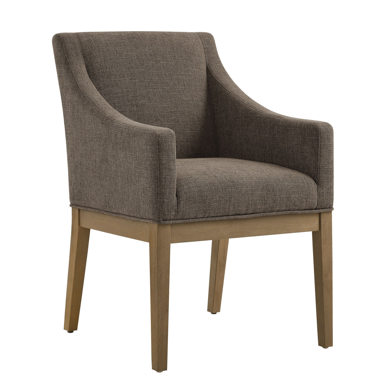 Alessandro Fabric Dining Chair, Mocha & Natural Wood