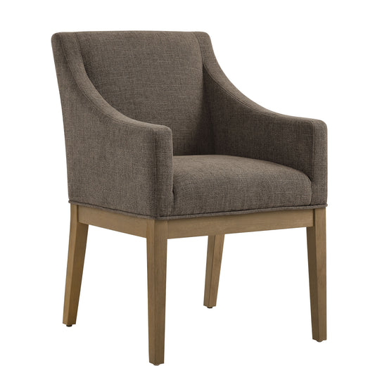 Alessandro Fabric Dining Chair, Mocha & Natural Wood