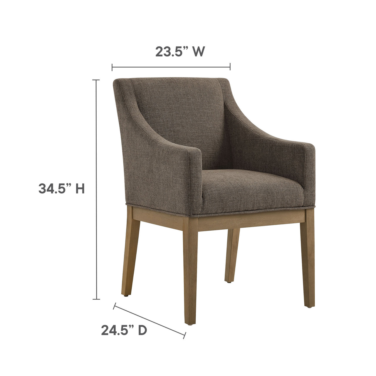 Alessandro Fabric Dining Chair, Mocha & Natural Wood