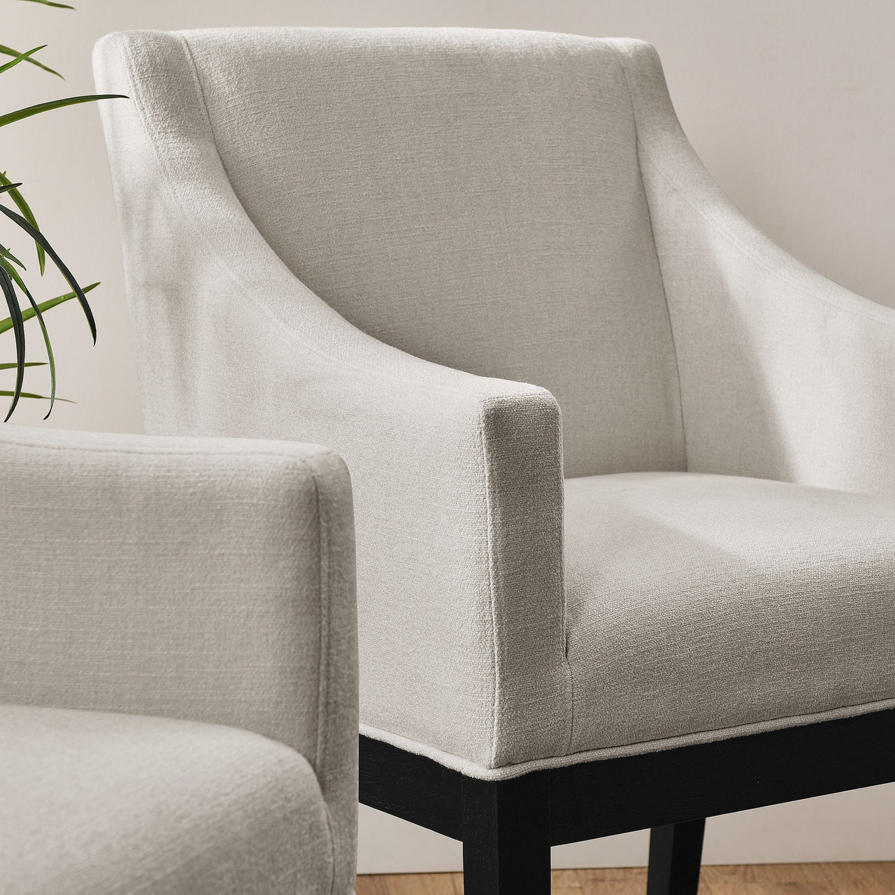 Alessandro Fabric Dining Chair, Sand & Black